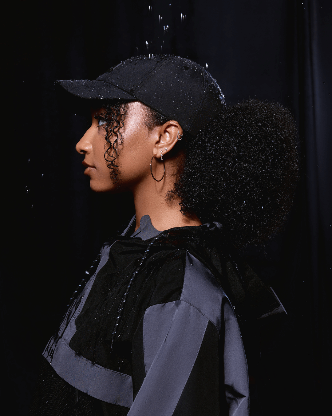 Black Waterproof Satin Lined Dad Hat