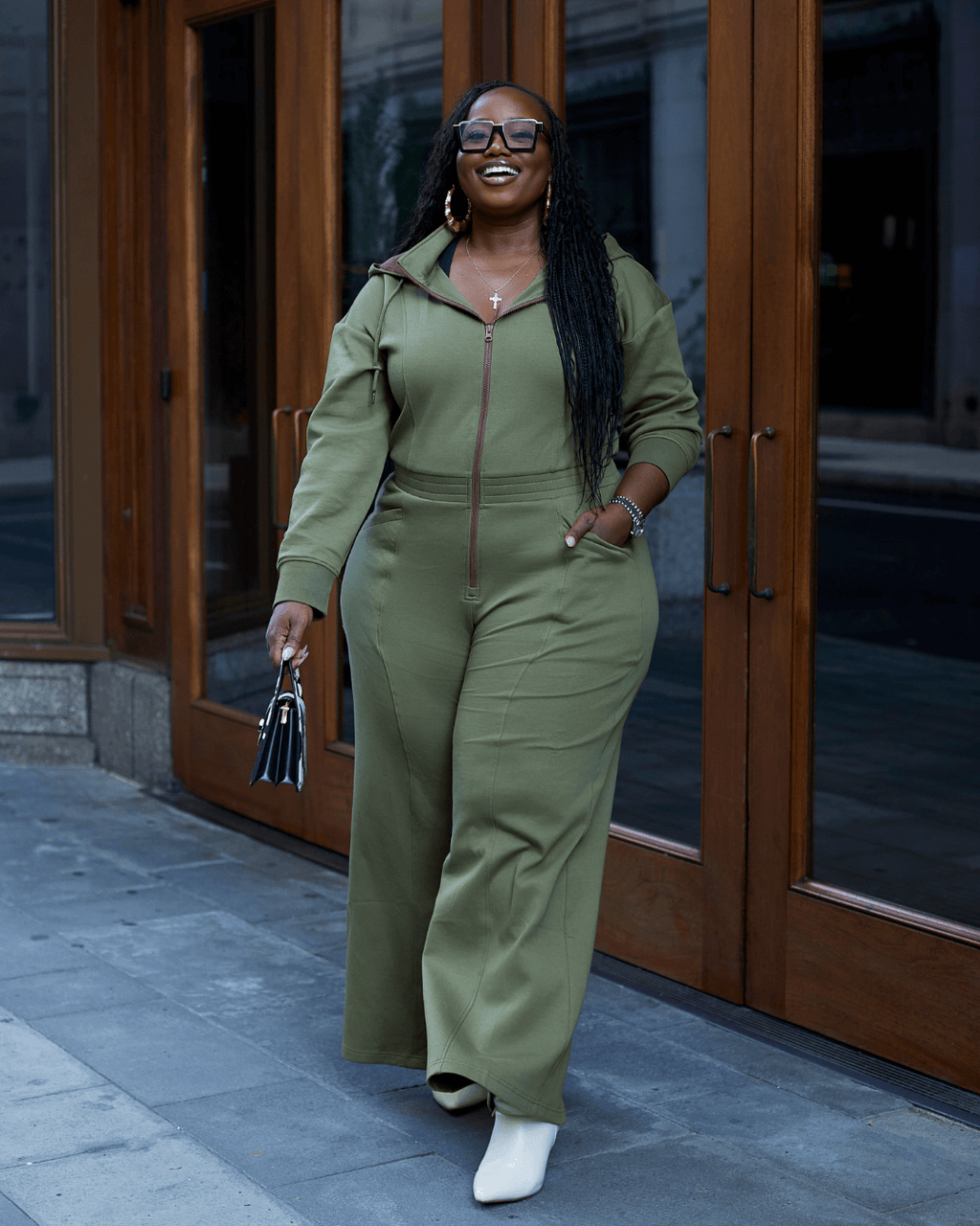 Green Satin Lined Jumpsuit