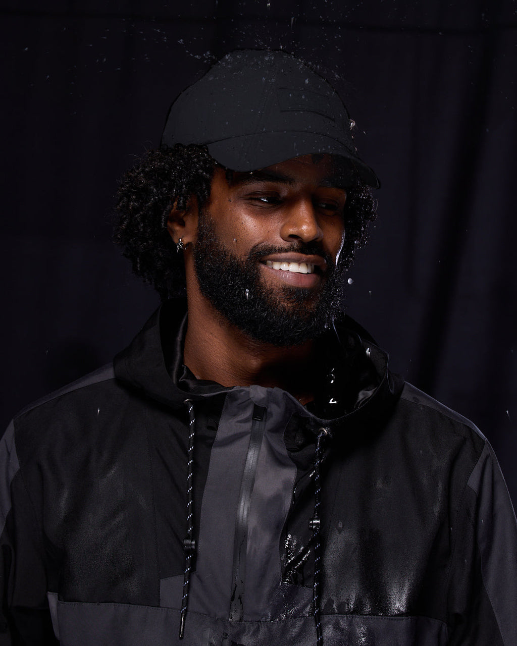 Black Waterproof Satin Lined Dad Hat